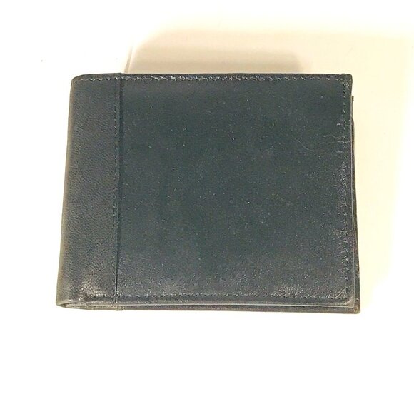 Black Genuine Leather Mens Wallet - Picture 1 of 5